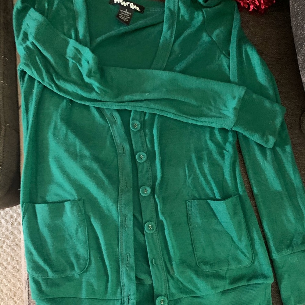 Green cardigan
